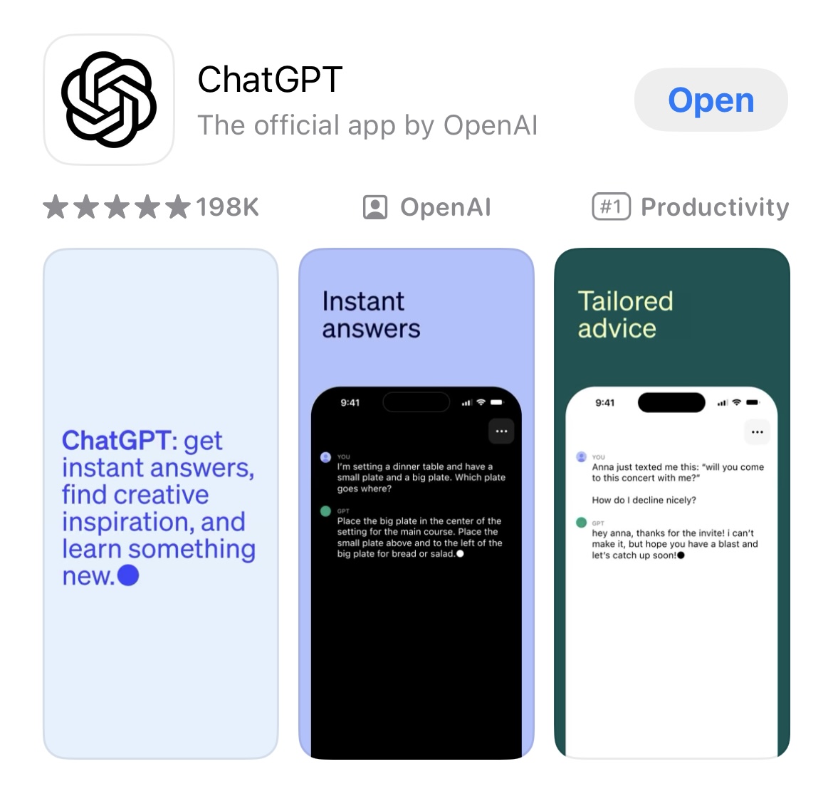 chatgpt in the app store