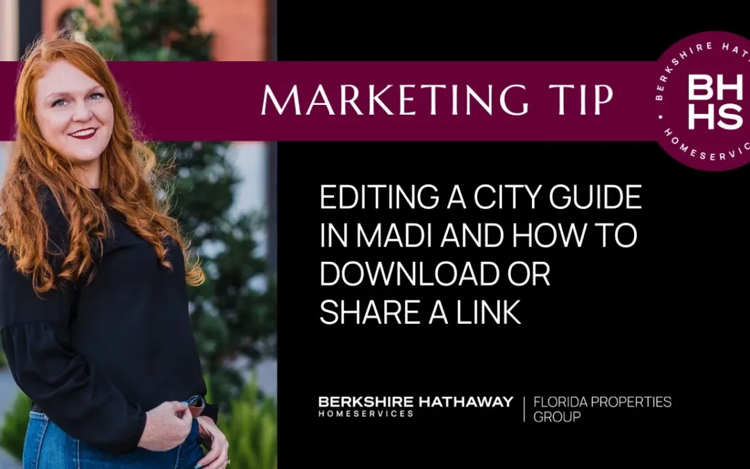 Editing City Guides in MADI