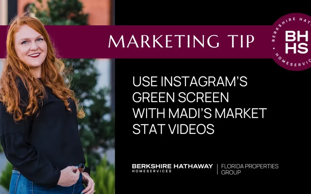 Use Instagram’s green screen with MADI’s Market Stat Videos