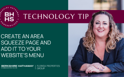 Create an Area Squeeze Page and Add it to Your Website’s Menu