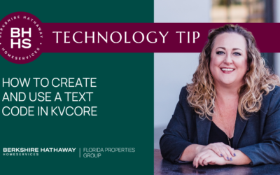 Tech Tip: How to Create and Use a Text Code in kvCORE