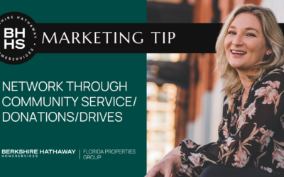 MARKETING TIP: NETWORK THROUGH COMMUNITY SERVICE/DONATIONS/DRIVES