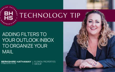 ADDING FILTERS TO YOUR OUTLOOK INBOX TO ORGANIZE YOUR MAIL