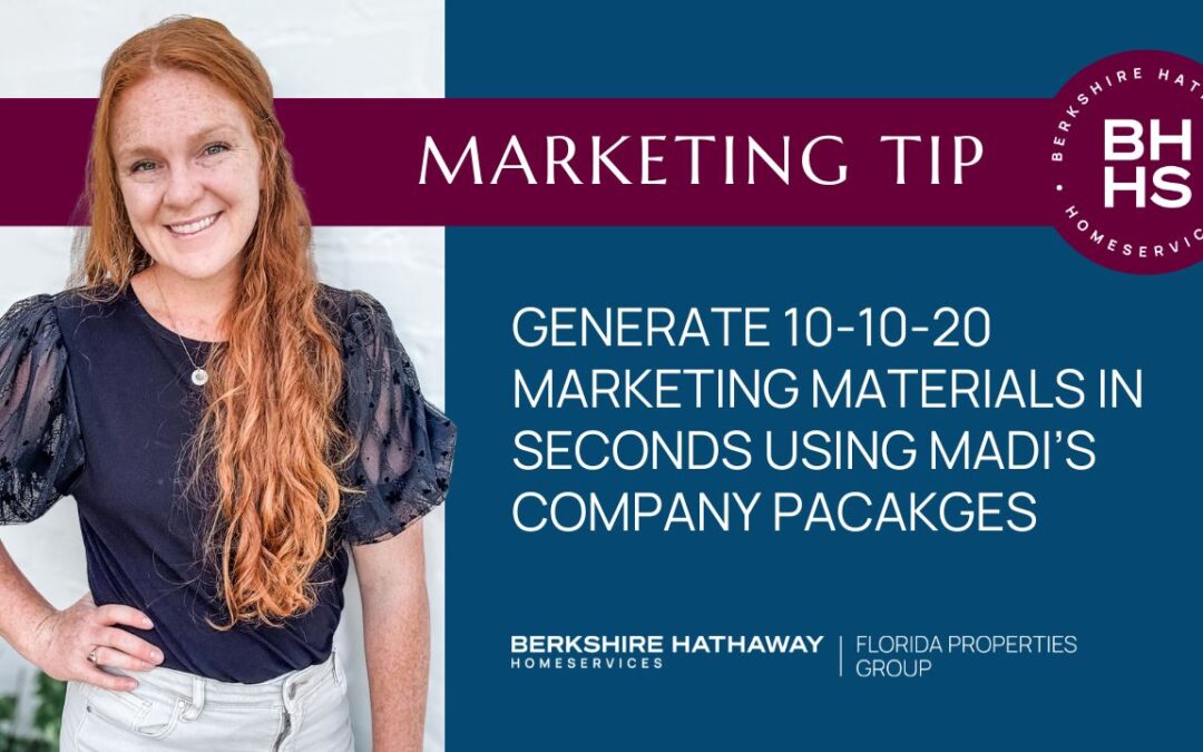 MARKETING TIP: Generate 10-10-20 Marketing Materials in Seconds