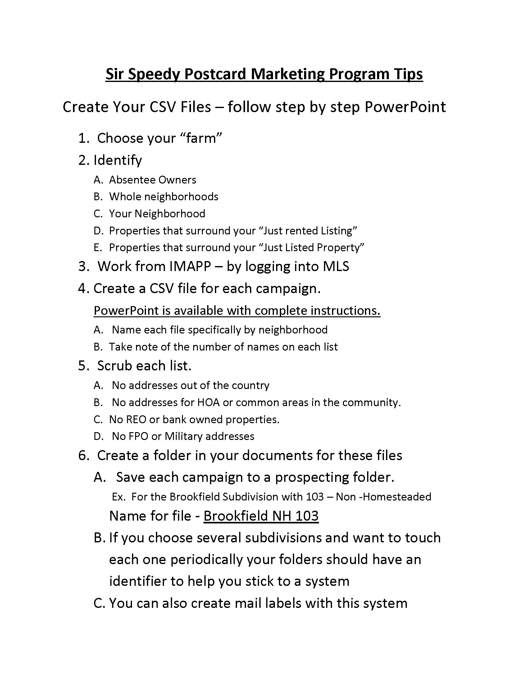 Sir Speedy Postcard Program