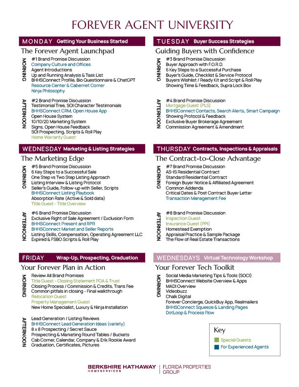 FAU Schedule and Agenda