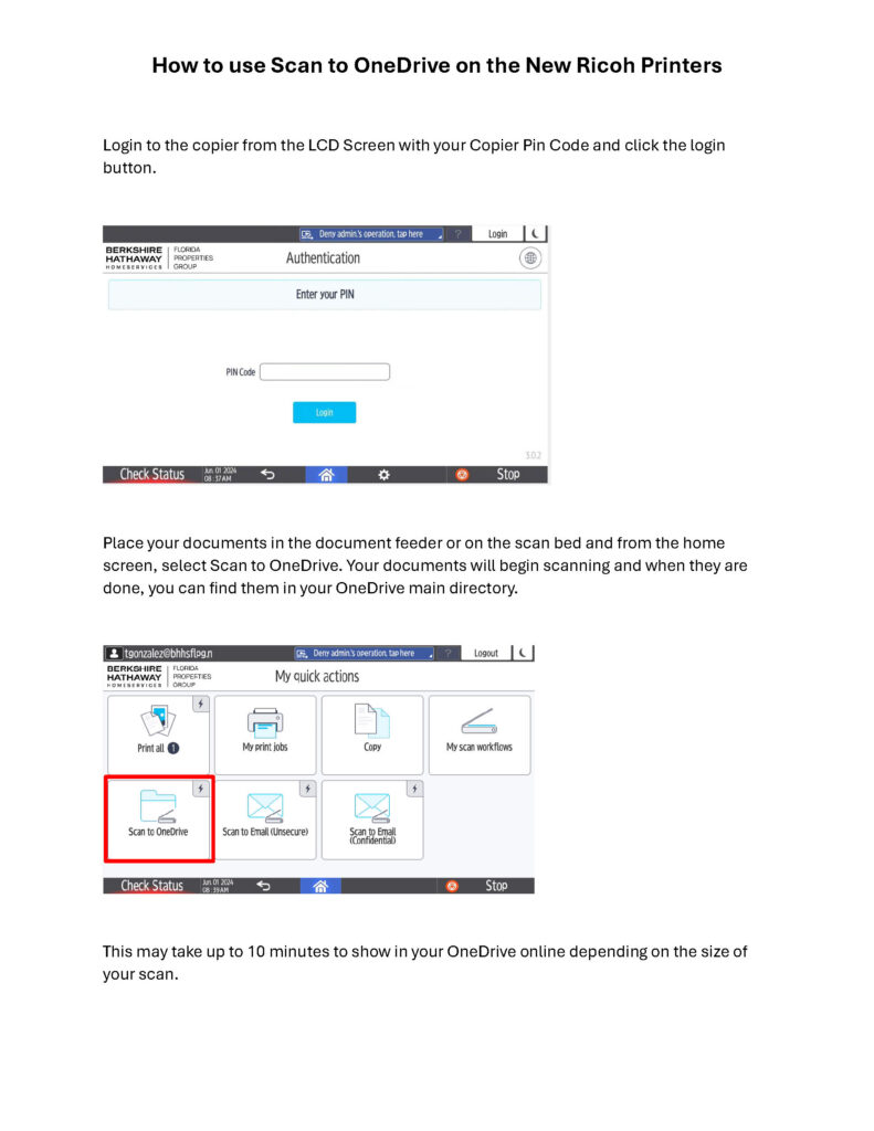 Ricoh scan to OneDrive